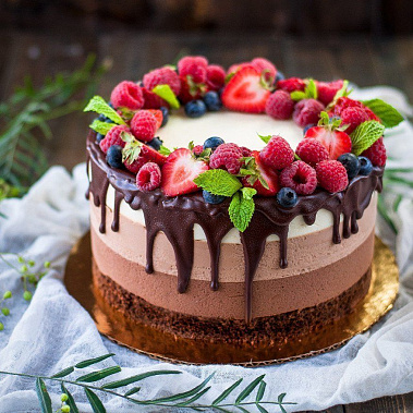 Торт "Три шоколада" купить - сергиевпосад.сладкоежкин.рф