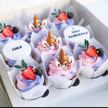 Капкейки "Единорожки" купить - сергиевпосад.сладкоежкин.рф